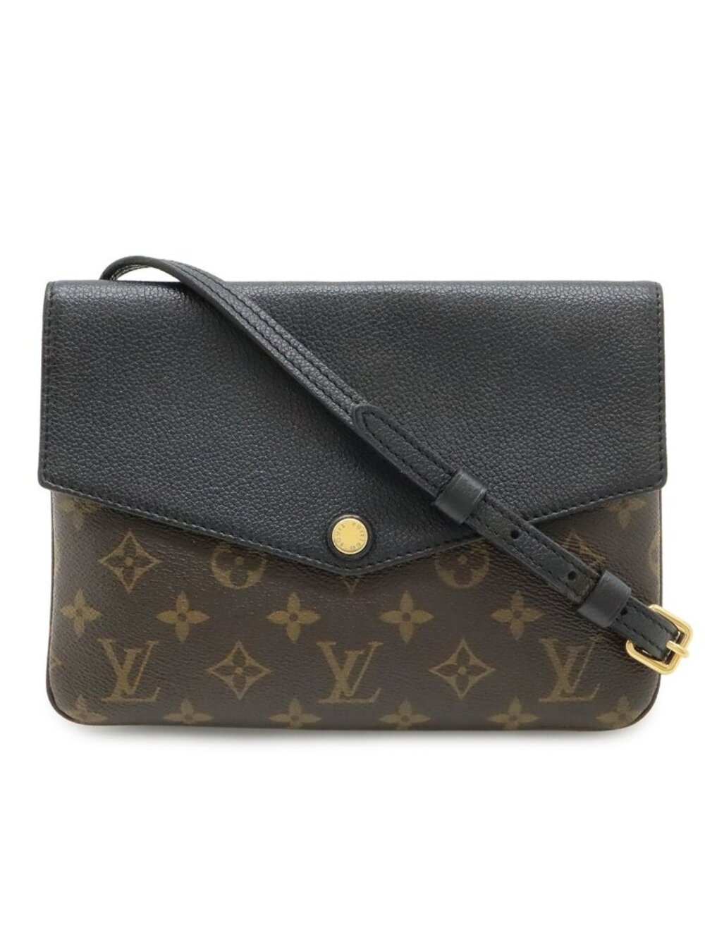 Louis Vuitton Monogram Twice Shoulder Bag Pochette Crossbody Noir Black